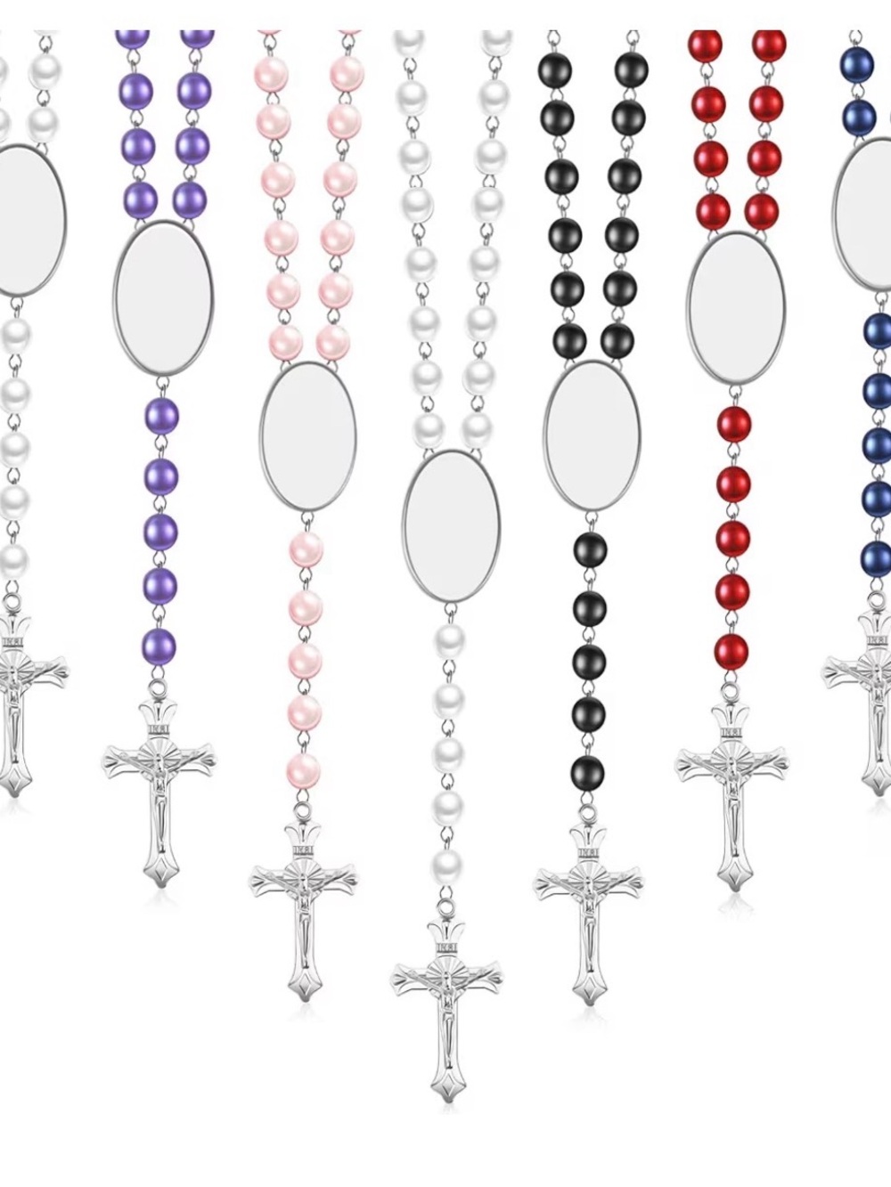 Rosary Lot of 40 Catholic Beads Crucifix Mixed Colors Estate Find